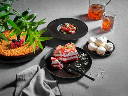 Noir Gourmetteller | 4-tlg. | Schwarz | Porzellan | Made in Portugal