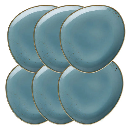 Riviera Oval Plate | 6-piece set | Blue | Porcelain