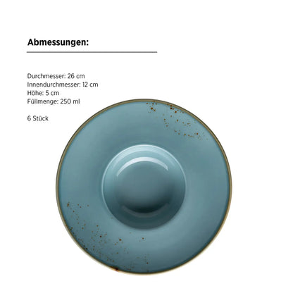 Riviera Gourmetteller | 6-tlg. | Blau | Porzellan