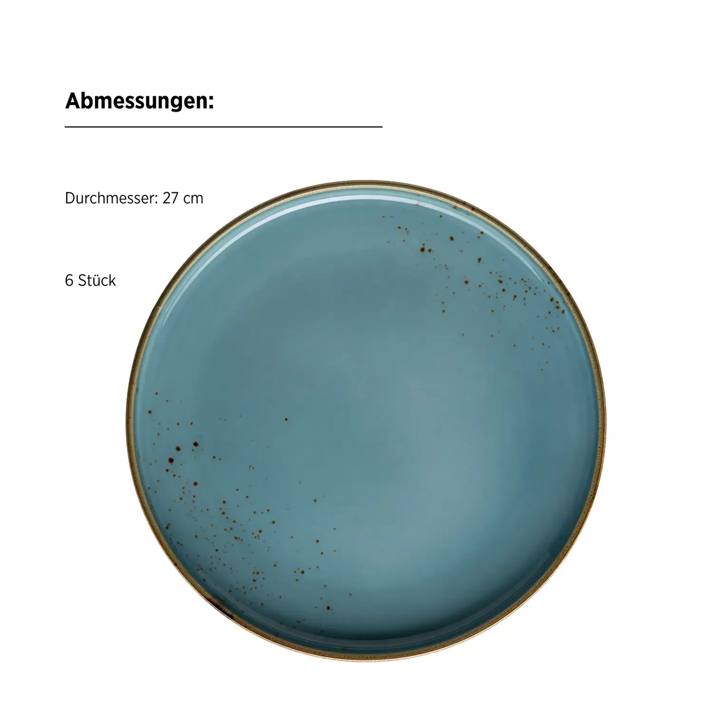 Riviera Flat Plate | 6-Piece | Blue | Porcelain