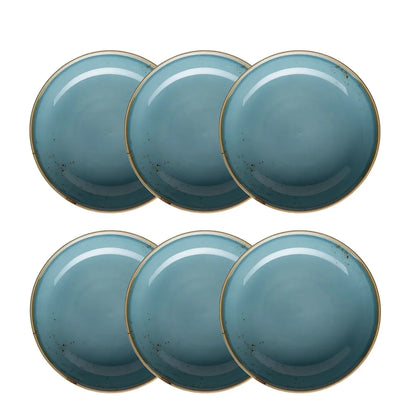 Riviera Teller tief | 6-tlg. | Blau | Porzellan