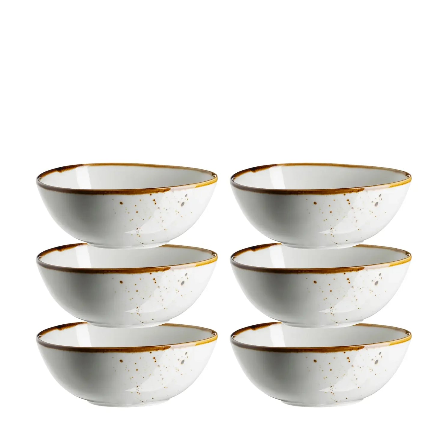 Plat Riviera ovale | 6 pièces | Blanc / Marron | Porcelaine
