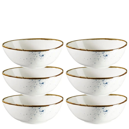 Plat ovale Riviera points bleus | 6 pièces | Blanc / Bleu | Porcelaine