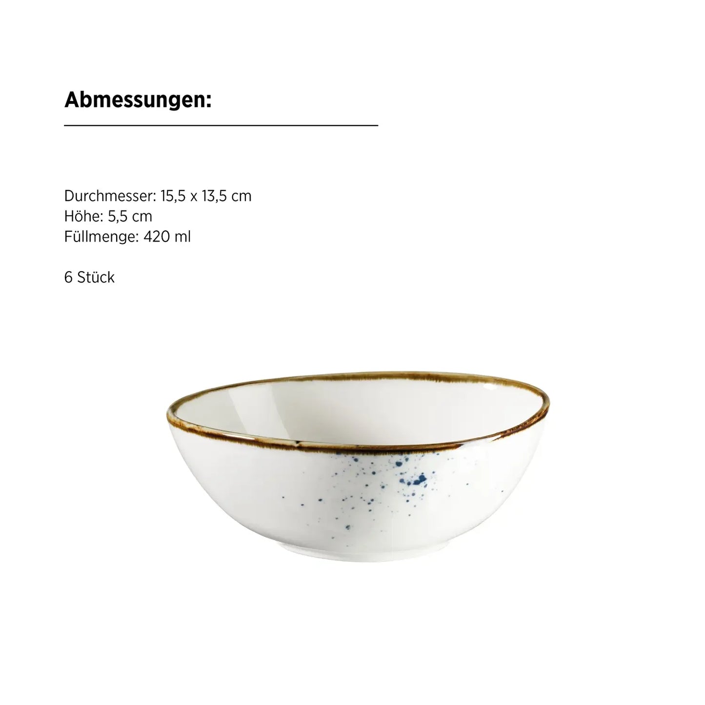 Plat ovale Riviera points bleus | 6 pièces | Blanc / Bleu | Porcelaine