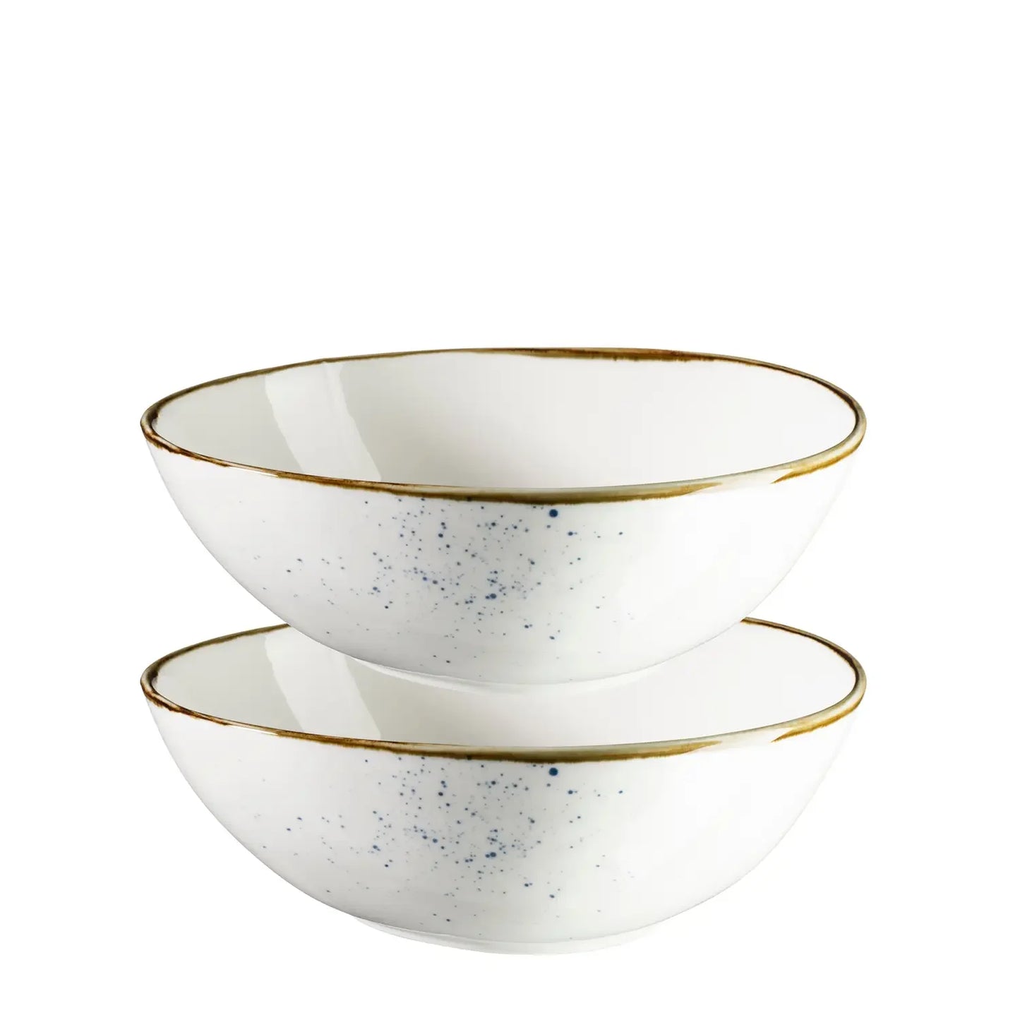 Riviera Oval Bowl | 2-piece | White / Brown | Porcelain