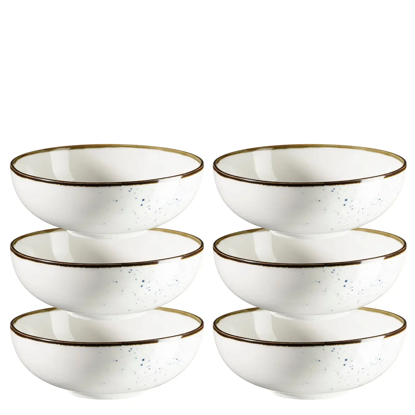 Bol Riviera à pois bleus | 6 pièces | Blanc / Bleu | Porcelaine
