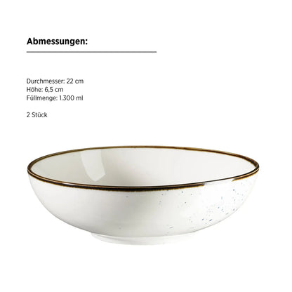 Plat Riviera points bleus | 2 p. | Blanc / Bleu | Porcelaine