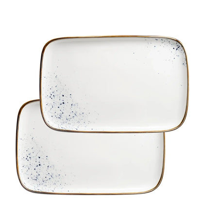 Riviera Plate 30 x | 2-pc. | White / Brown | Porcelain