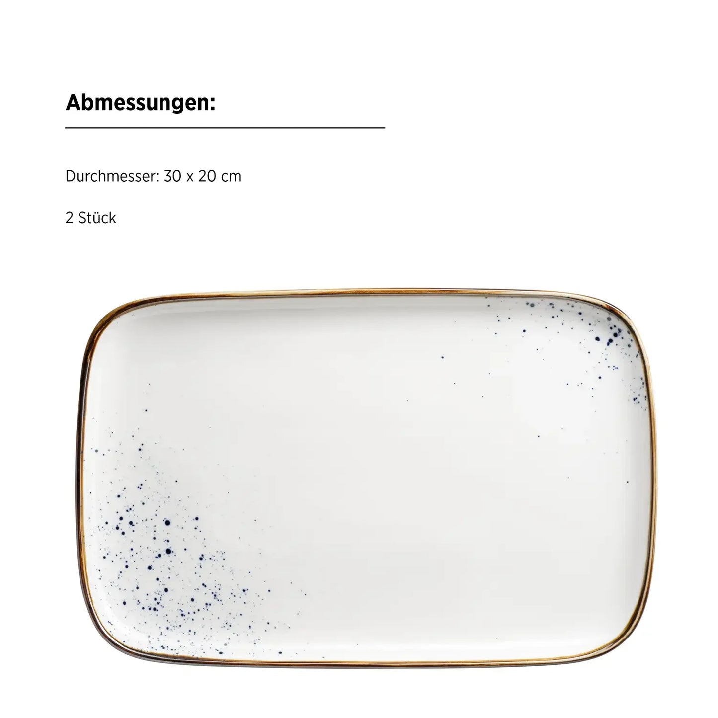 Riviera Plate 30 x | 2-pc. | White / Brown | Porcelain