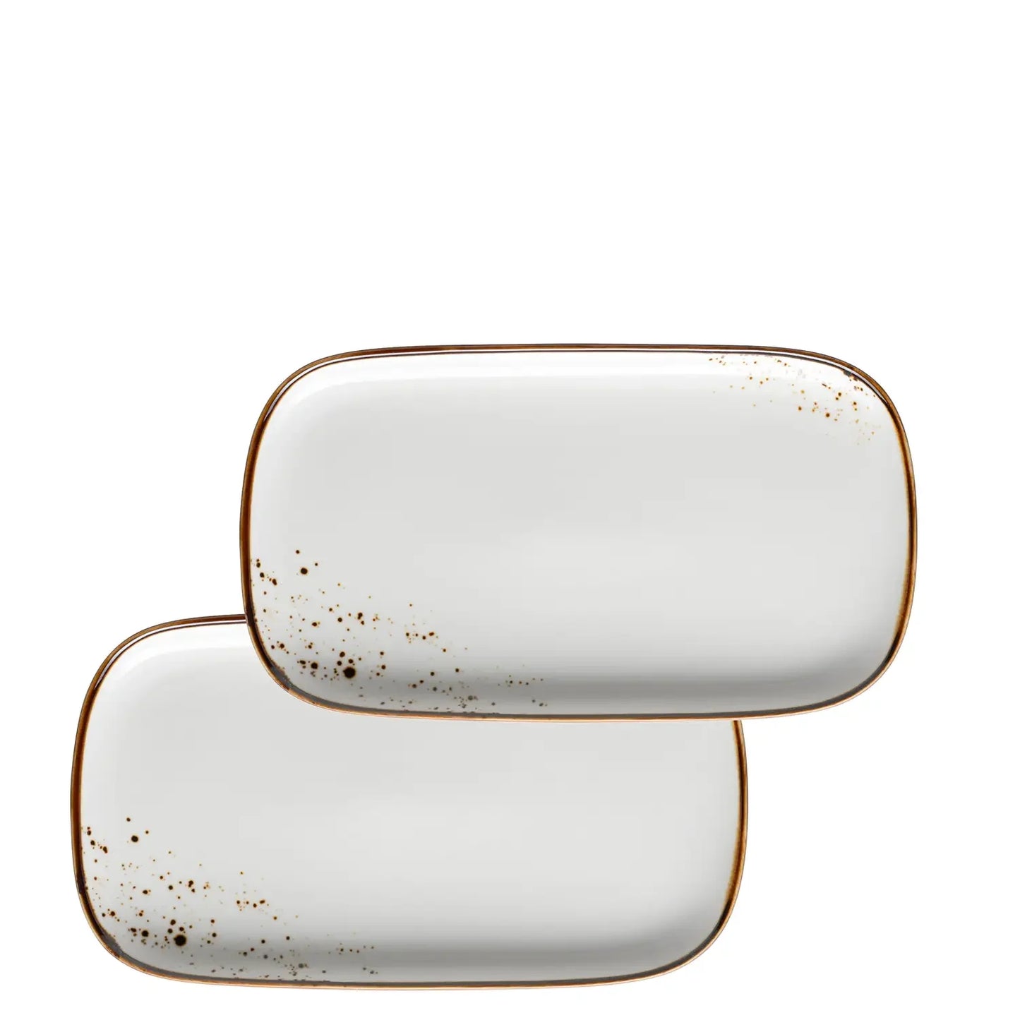 Assiette Riviera 25 x | 2 pcs | Blanc / Marron | Porcelaine