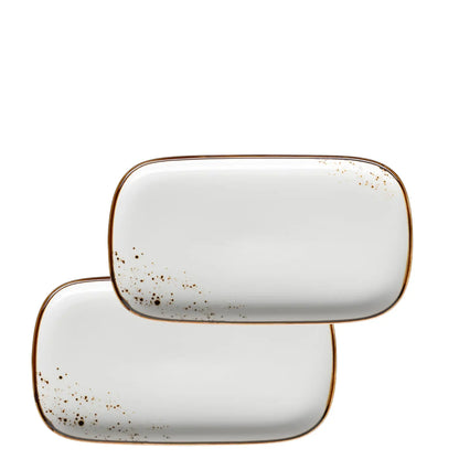 Assiette Riviera 25 x | 2 pcs | Blanc / Marron | Porcelaine