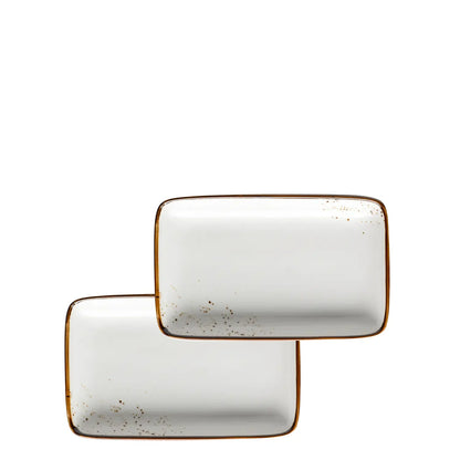 Assiette Riviera 21 x | 2 pièces | Blanc / Marron | Porcelaine