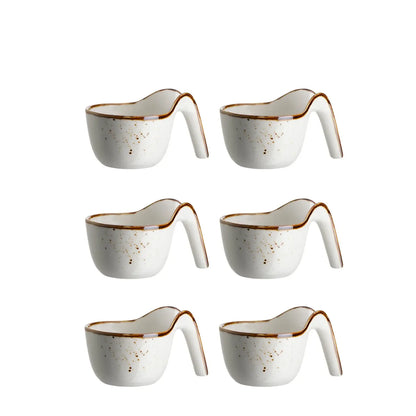 Cuillères Riviera Gourmet | 6 pièces | Blanc / Marron | Porcelaine
