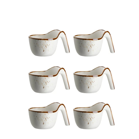 Riviera Gourmetlöffel | 6-tlg. | Weiss / Braun | Porzellan
