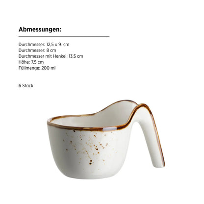 Cuillères Riviera Gourmet | 6 pièces | Blanc / Marron | Porcelaine