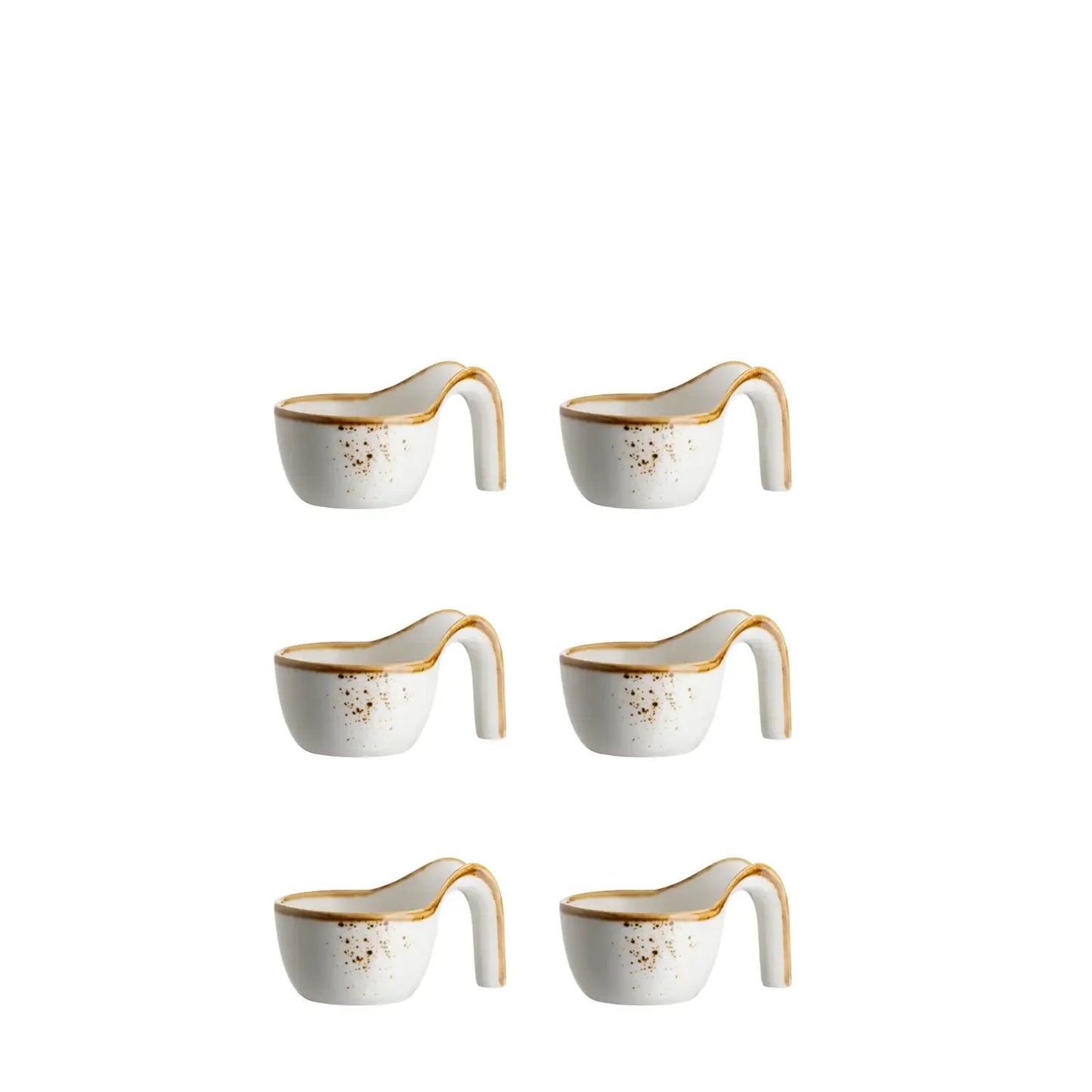 Riviera Gourmet Spoons | 6-piece | White / Brown | Porcelain