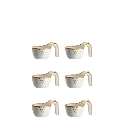 Riviera Gourmet Spoons | 6-piece | White / Brown | Porcelain