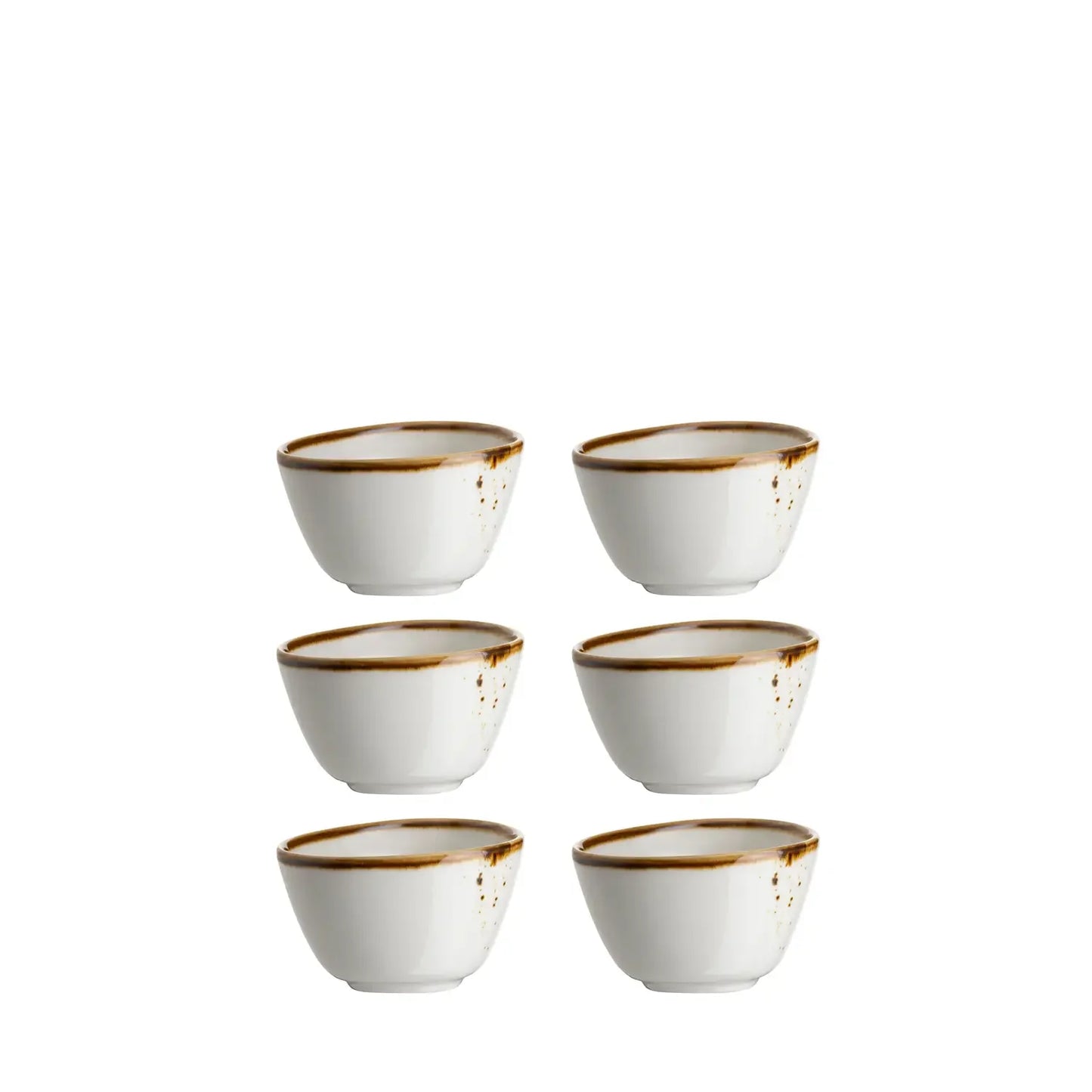 Bol à dips Riviera ovale points bleus | 6 pièces | Blanc / Bleu | Porcelaine