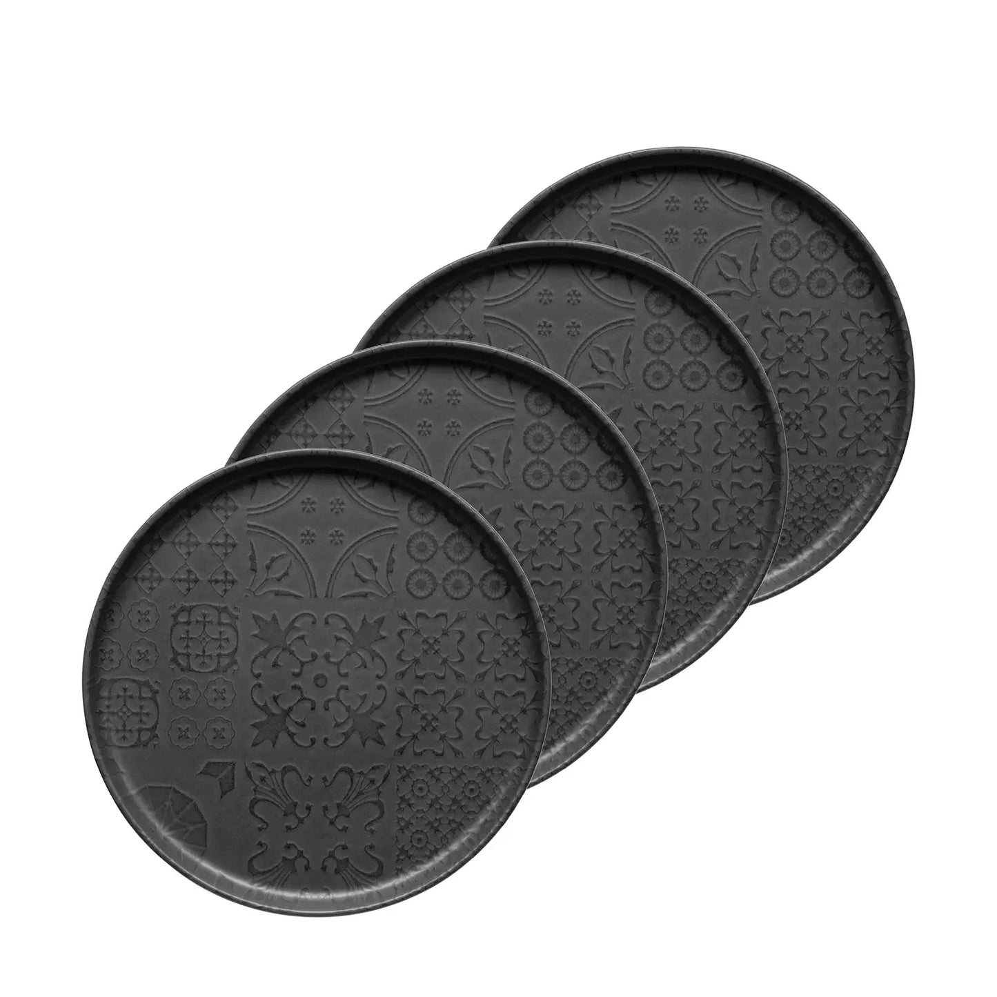 Azulejo Noir Dessert Plate UNO. | 4 pcs. | Black | Stoneware | Made in Portugal