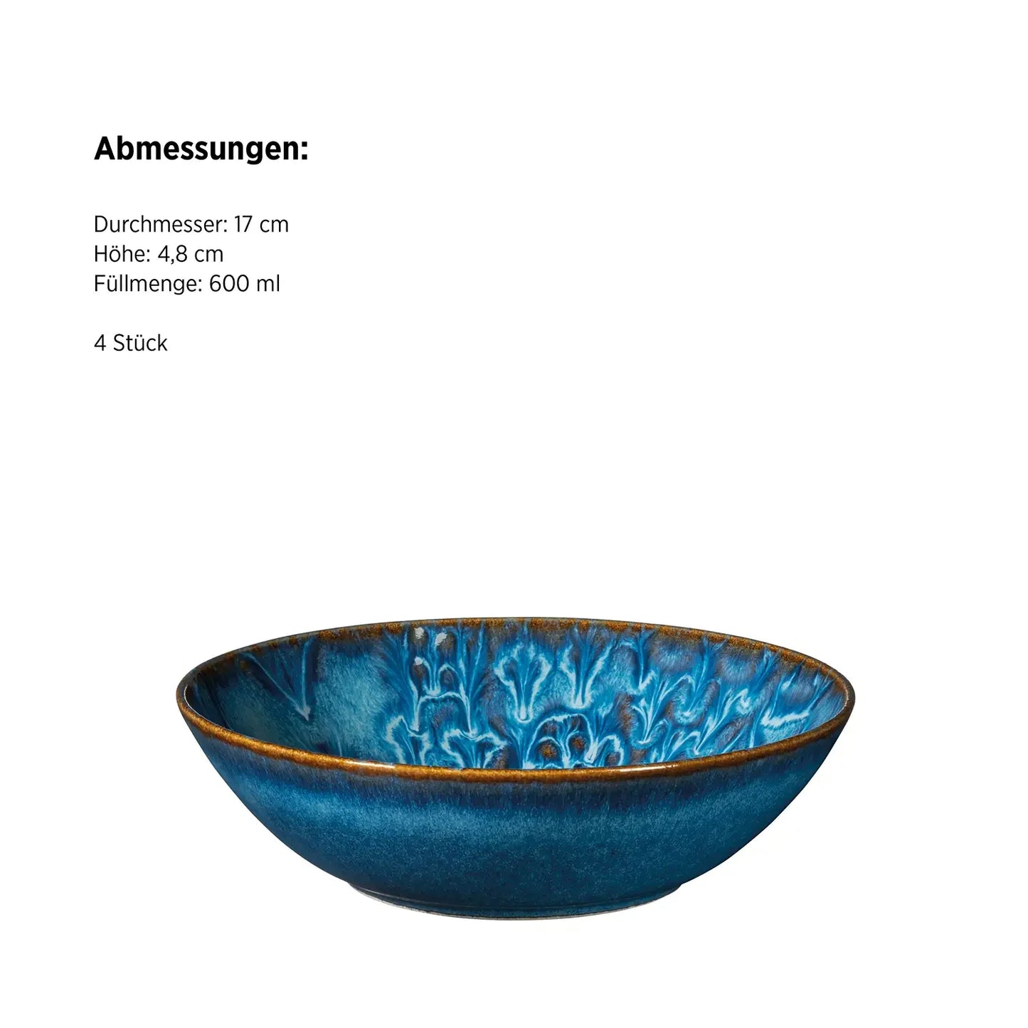 Azulejo Blu Schüssel. | 4-tlg. | Blau | Steinzeug | Made in Portugal