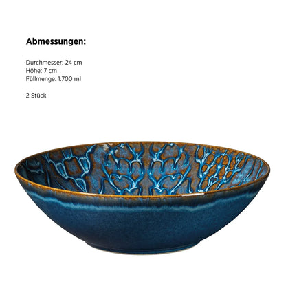 Azulejo Blu Bowl. | 2-pc. | Blue | Stoneware | Made in Portugal