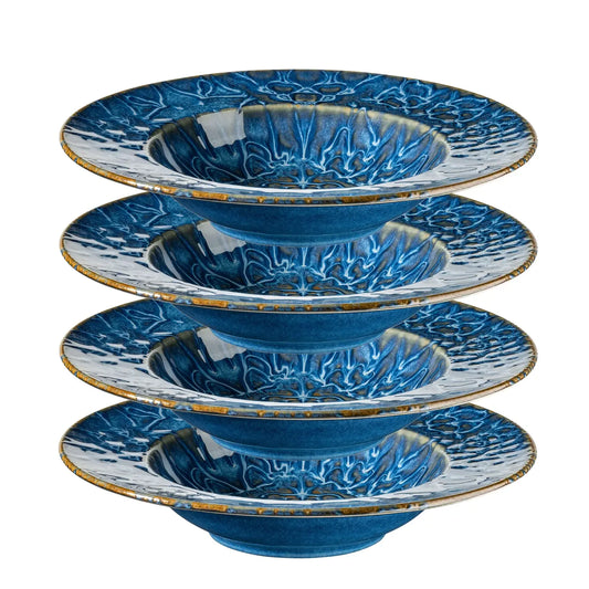 Azulejo Blu Pastateller | 4-tlg. | Blau | Steinzeug | Made in Portugal
