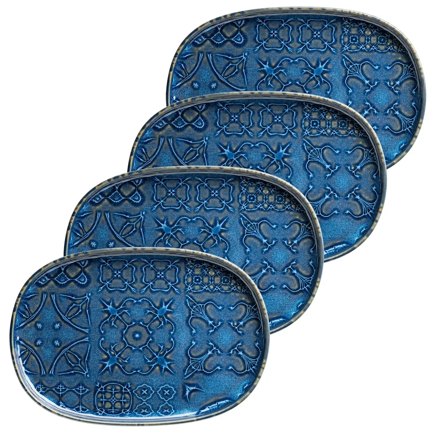 Azulejo Blu oval plate UNO. | 4 pcs. | Blue | Stoneware | Made in Portugal