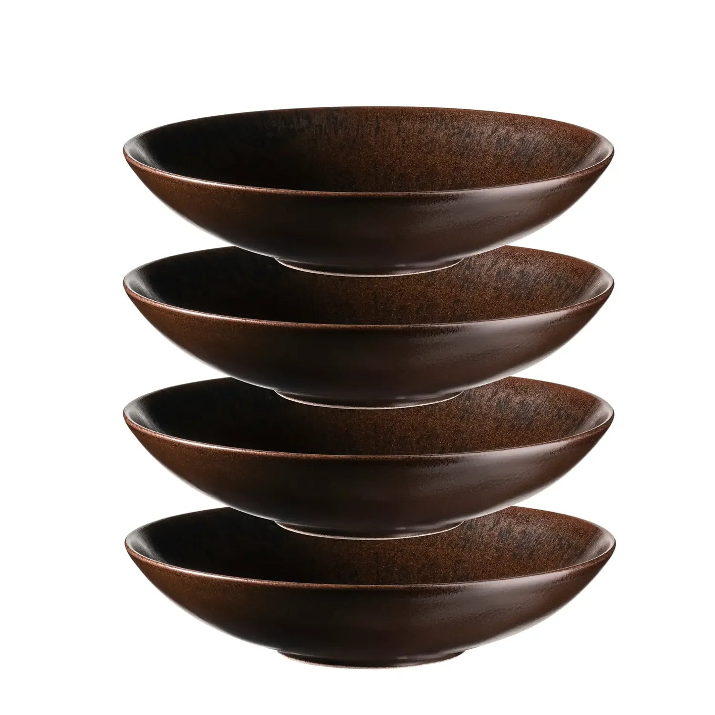 Assiette creuse Bronzo UNO. | 4 pièces | Noir | Grès | Fabriqué au Portugal
