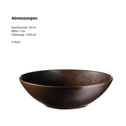Coupe Bronzo. | 2 pièces | Noir | Grès | Fabriqué au Portugal