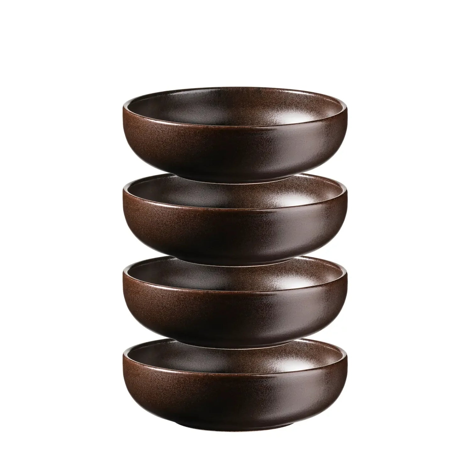 Bronze deep plate UNO. | 4 pcs. | Black | Stoneware | Made in Portugal