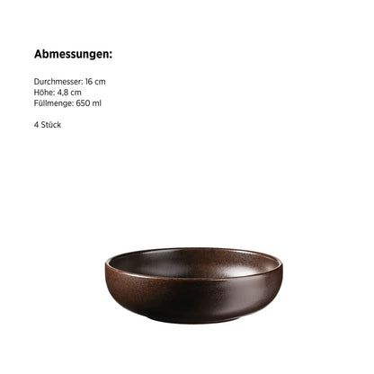 Bronzo Bowl UNO. | 4-piece | Black | Stoneware | Made in Portugal