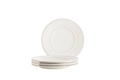 Uniq Dessert Plates | Set of 4 | White | Stoneware | Made in Portugal