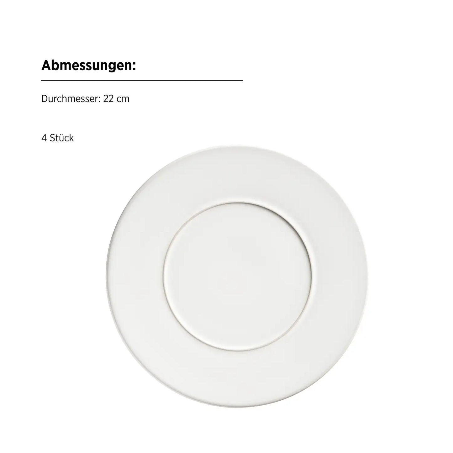Uniq Dessert Plates | Set of 4 | White | Stoneware | Made in Portugal
