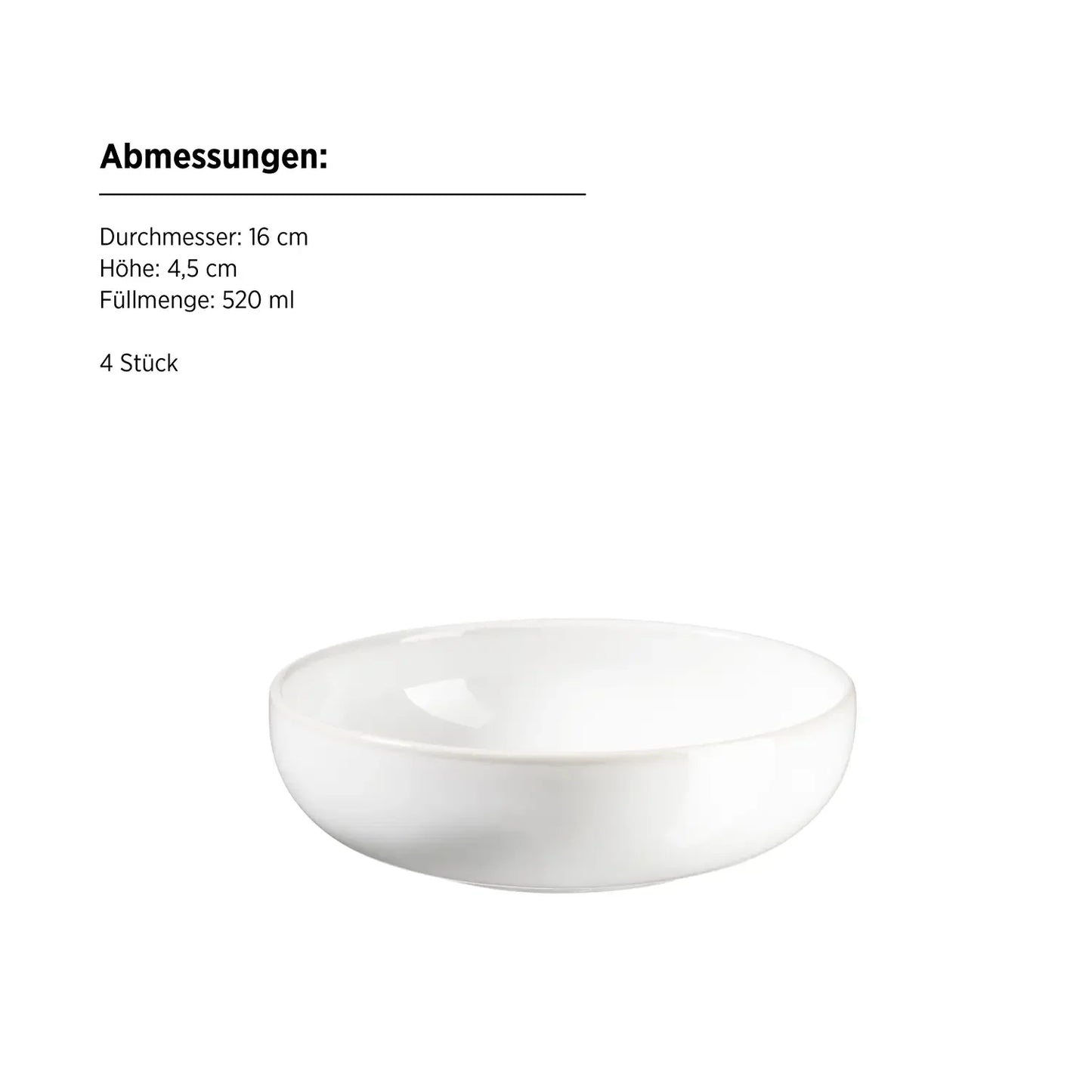 Bol Uniq | 4 pcs | Blanc | Grès | Fabriqué au Portugal