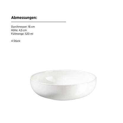 Bol Uniq | 4 pcs | Blanc | Grès | Fabriqué au Portugal