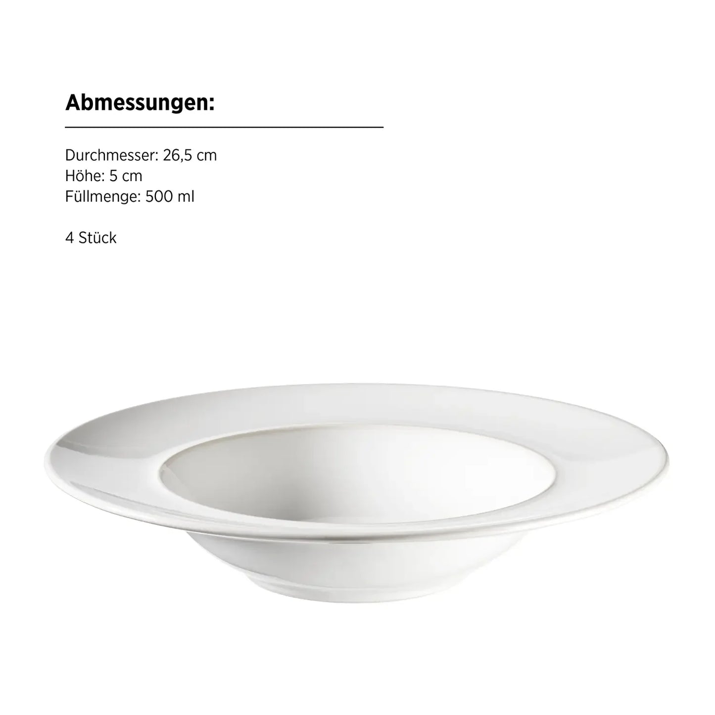 Assiettes à pâtes Uniq | Lot de 4 | Blanc | Grès | Fabriqué au Portugal