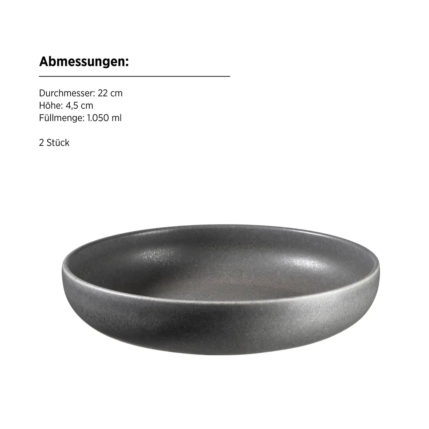 Uniq Kombiservice | 8-tlg. | Anthrazit | Steinzeug | Made in Portugal