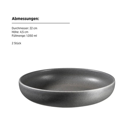 Uniq Kombiservice | 8-tlg. | Anthrazit | Steinzeug | Made in Portugal