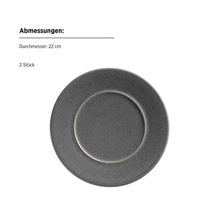 Uniq Kombiservice | 8-tlg. | Anthrazit | Steinzeug | Made in Portugal