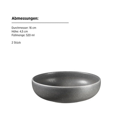 Uniq Kombiservice | 8-tlg. | Anthrazit | Steinzeug | Made in Portugal
