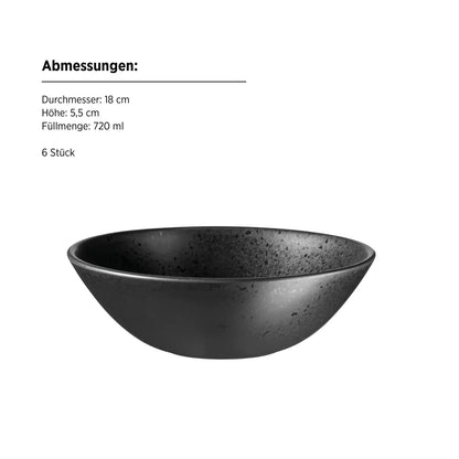 Service de petit-déjeuner Purist | 18 pièces | Noir | Grès | Fabriqué au Portugal