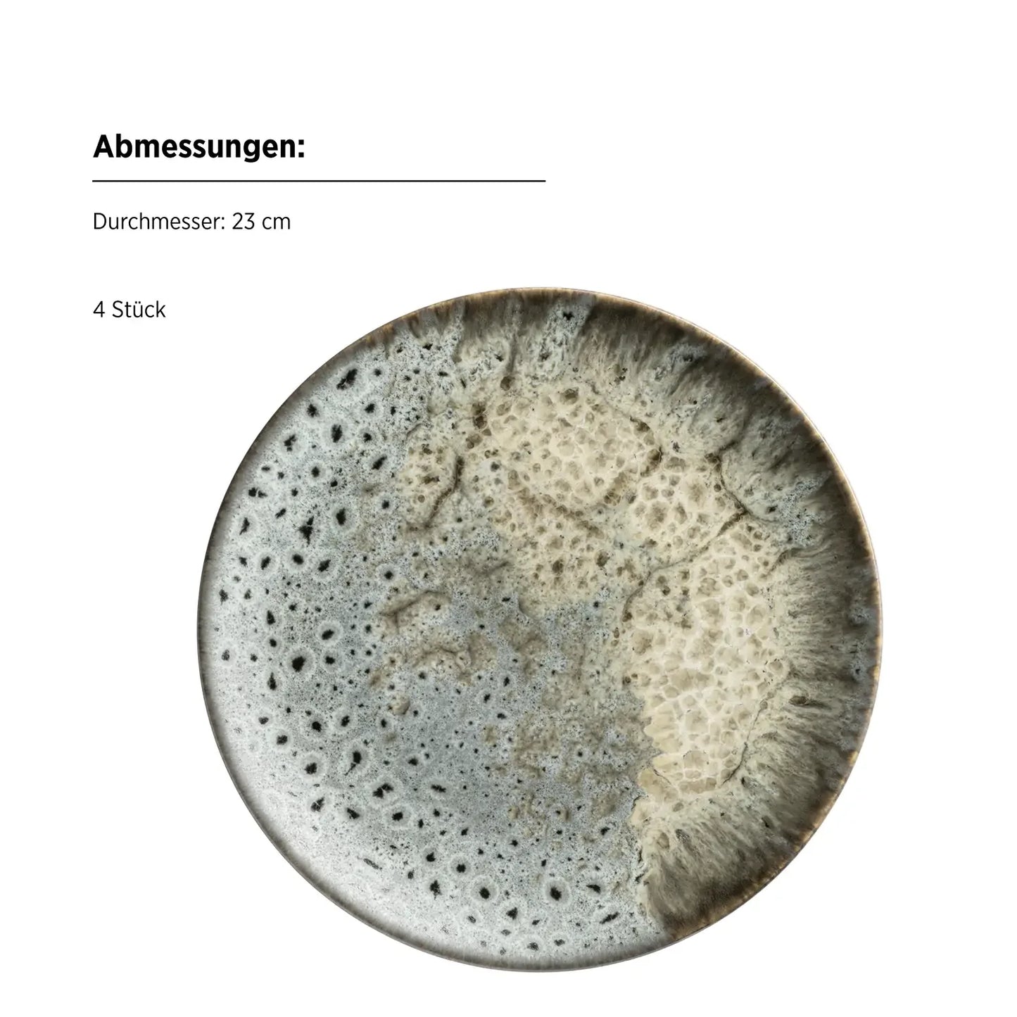 Service de table Nova pour petit-déjeuner | 12 pièces | Gris | Grès | Fabriqué au Portugal