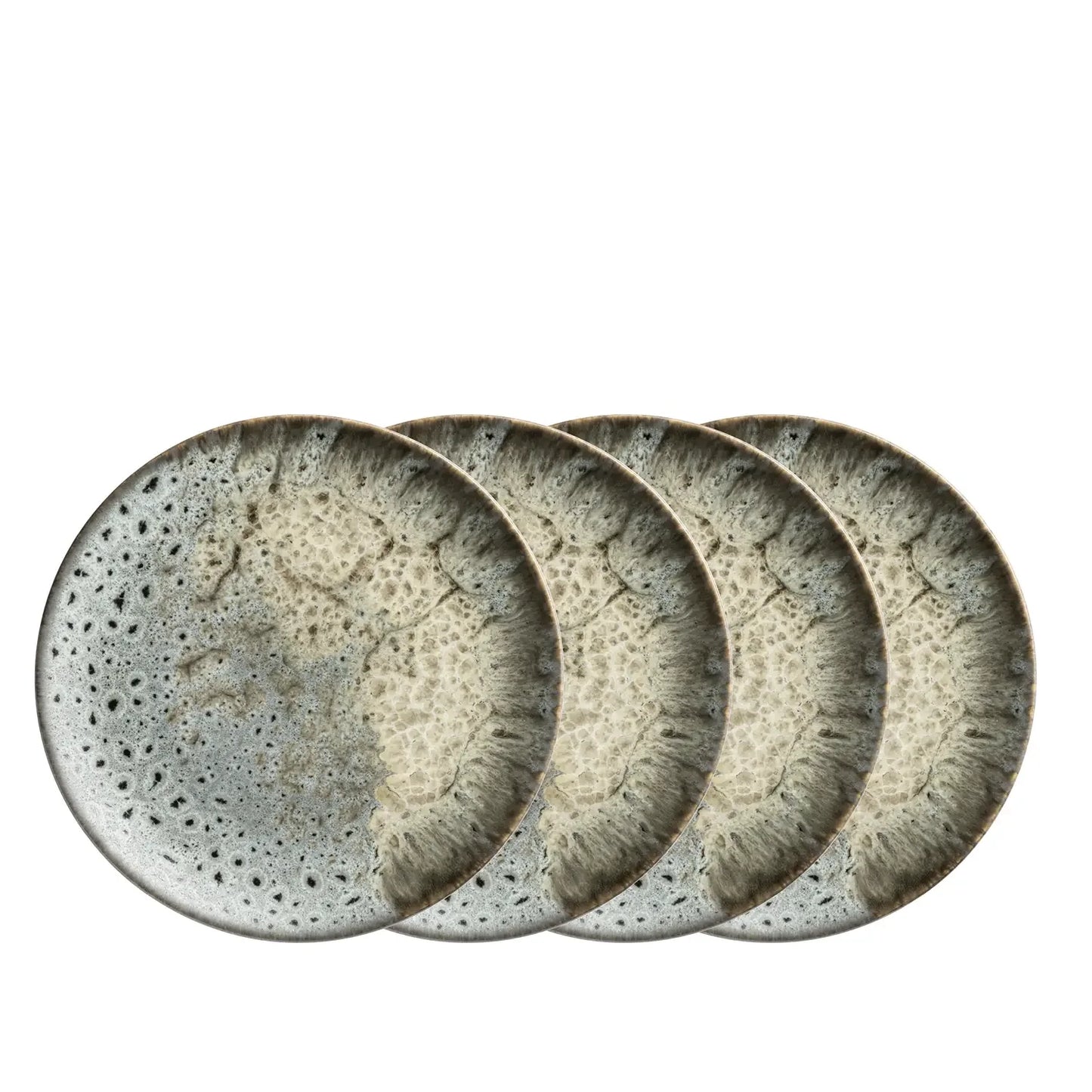 Nova Dessert Plates | 4-piece set | Grey | Stoneware | Made in Portugal