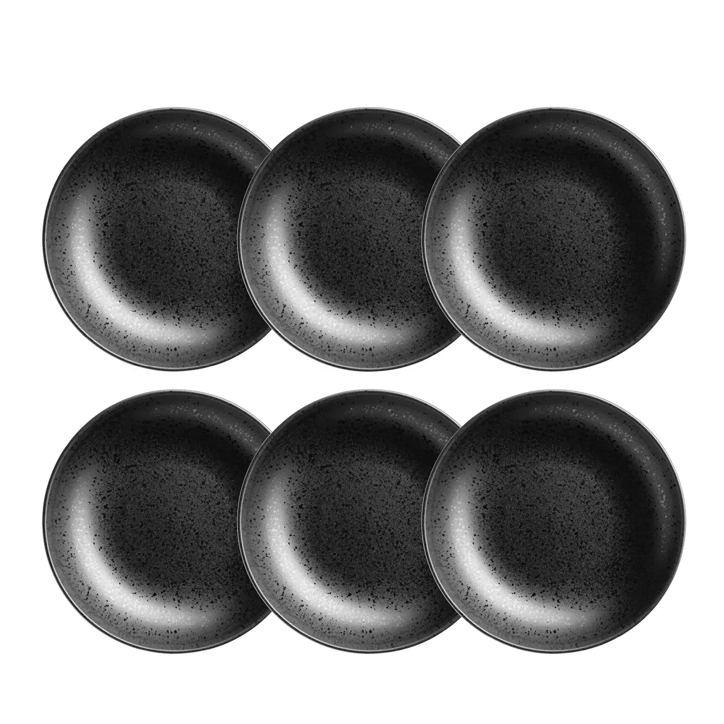 Purist Deep Plates | 6-Piece Set | Black | Stoneware | Made in Portugal