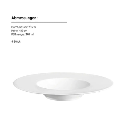 Saturno Gourmetteller | 4-tlg. | Weiß | Porzellan | Made in Portugal