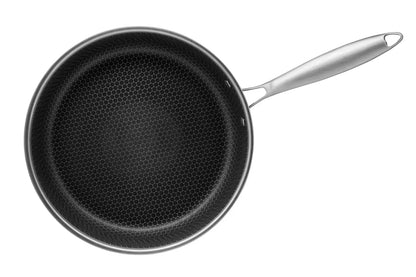 Vulcano Ceramica Frying Pan, ceramic coated with honeycomb structure | Silver / Black | 18/10 Stainless Steel