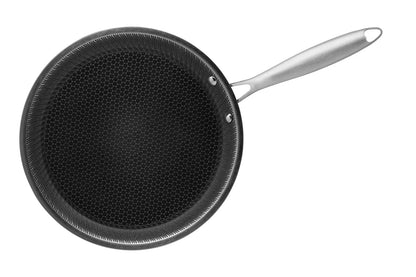 Poêle à crêpes Vulcano Ceramica, revêtement céramique avec structure alvéolaire | Argent / Noir | Acier inoxydable 18/10