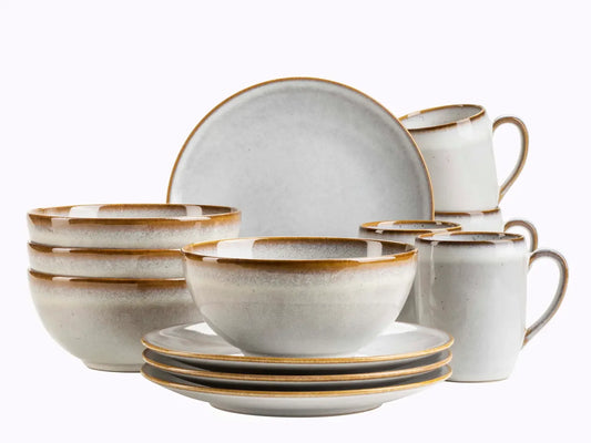 Fume Frühstückset | 12-tlg. | Weiß | Steinzeug | Made in Portugal