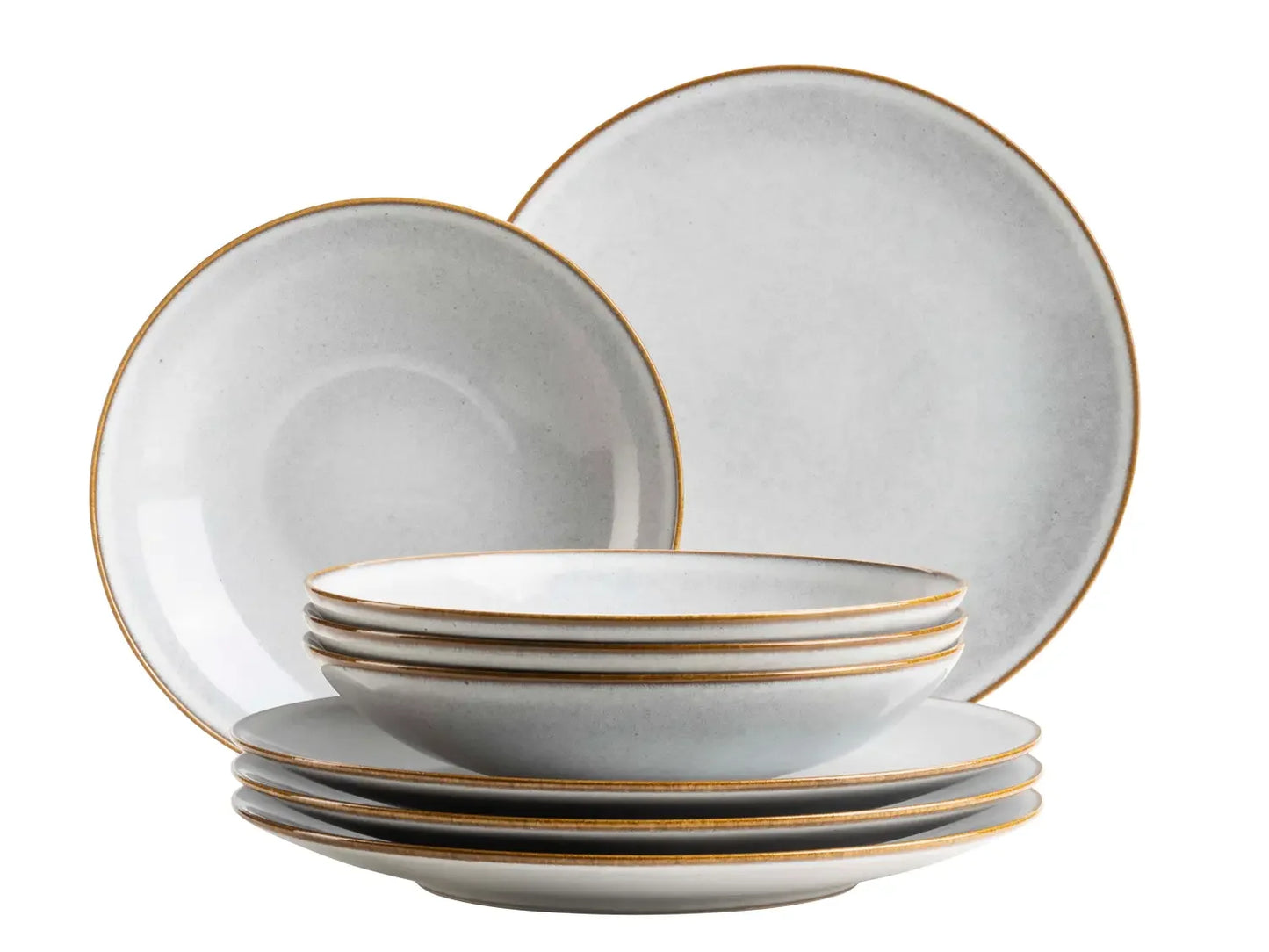 Fume Dinnerware Set | 8-piece | White | Stoneware | Made in Portugal