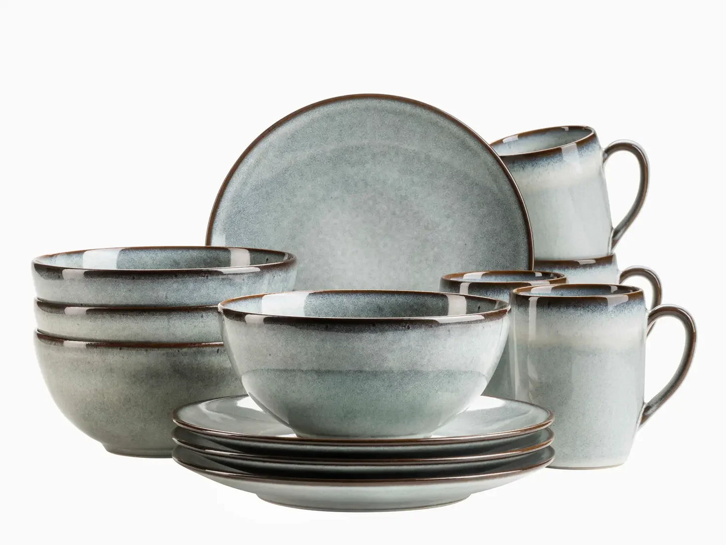Fume Breakfast Set | 12-piece | Green | Stoneware | Made in Portugal